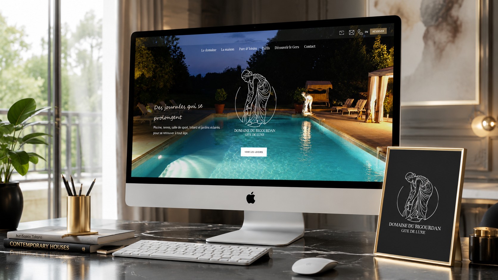 Preview of the Domaine du Bigourdan website on a computer